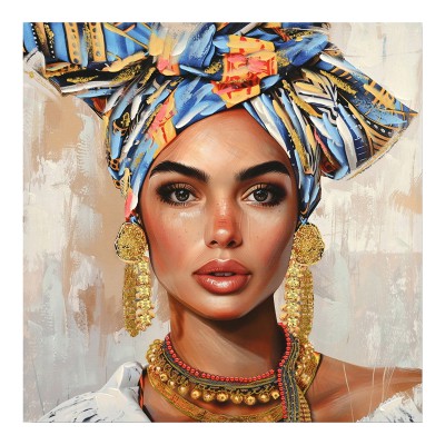 Πίνακας σε καμβά Turban Ι 3D Inart 80x3x80εκ Πίνακας σε καμβά Turban Ι 3D Inart 80x3x80εκ