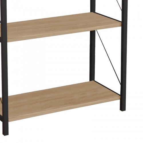 Βιβλιοθήκη Jackrey pakoworld oak-μαύρο μελαμίνης 60x30x114εκ Έπιπλα Γραφείου Βιβλιοθήκη Jackrey pakoworld oak-μαύρο μελαμίνης 60x30x114εκ Έπιπλα Γραφείου