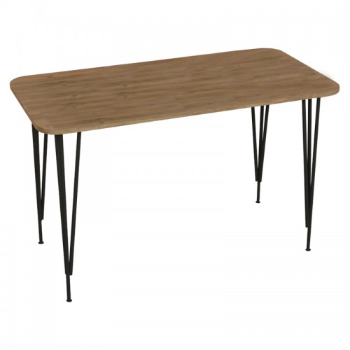 Τραπέζι Polkan pakoworld oak-μαύρο μελαμίνης 120x60x73εκ Σαλόνι