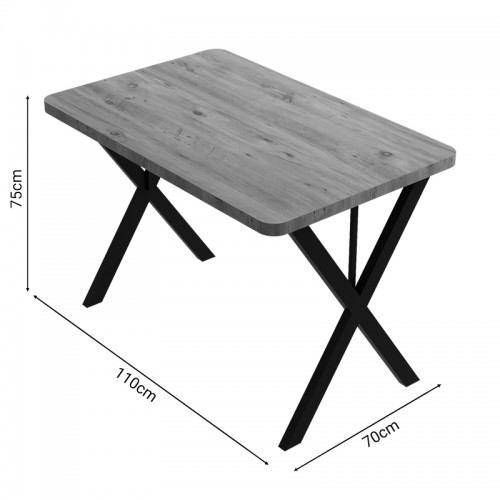 Τραπέζι Zeryin pakoworld oak μελαμίνης-μαύρο μέταλλο 70x110x75εκ Σαλόνι Τραπέζι Zeryin pakoworld oak μελαμίνης-μαύρο μέταλλο 70x110x75εκ Σαλόνι