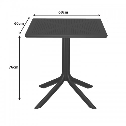 Τραπέζι Groovy pakoworld pp διατρητο ανθρακί 60x60x76εκ Εξωτερικού Χώρου Τραπέζι Groovy pakoworld pp διατρητο ανθρακί 60x60x76εκ Εξωτερικού Χώρου