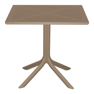 Τραπέζι Groovy pakoworld διατρητο pp cappuccino 80x80x74εκ