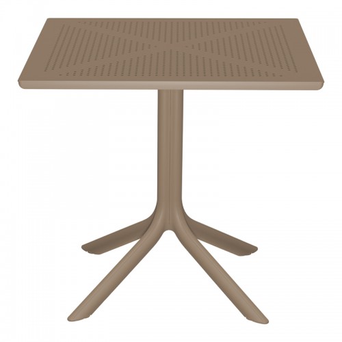 Τραπέζι Groovy pakoworld διατρητο pp cappuccino 80x80x74εκ Εξωτερικού Χώρου