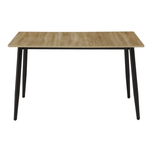 Τραπέζι Loza pakoworld sonoma MDF με μαύρο μεταλλικό πόδι 120x70x73εκ Σαλόνι