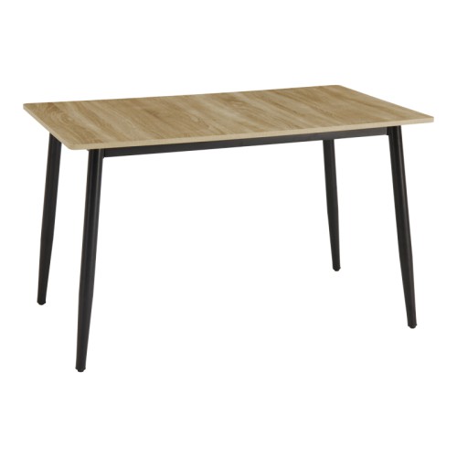 Τραπέζι Loza pakoworld sonoma MDF με μαύρο μεταλλικό πόδι 120x70x73εκ Σαλόνι