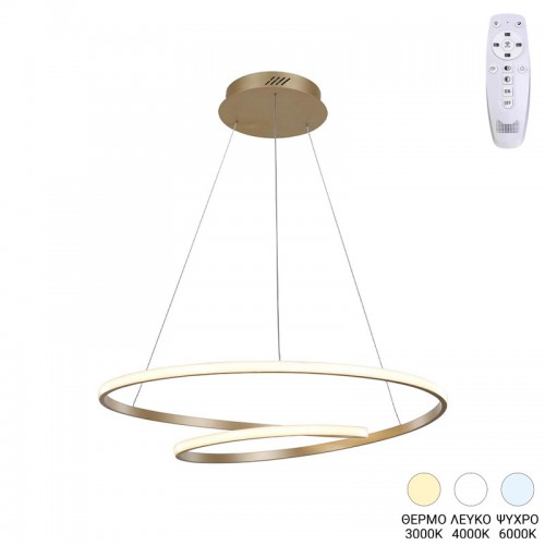Φωτιστικό οροφής Rexon pakoworld led μέταλλο χρυσό Φ49x12εκ Διακόσμηση - Φως - Χαλιά