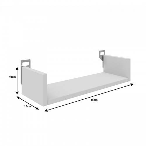 Ραφιέρα τοίχου Derva pakoworld σε λευκή απόχρωση 45x15x10cm Σαλόνι