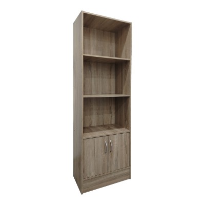 Βιβλιοθήκη Tekaro pakoworld σε sonoma απόχρωση 57x33x180εκ