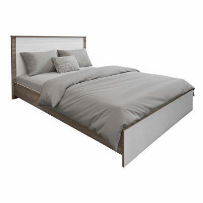 Κρεβάτι Athos pakoworld σε sonoma-λευκή απόχρωση 140x200εκ