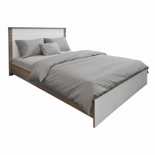 Κρεβάτι Athos pakoworld σε sonoma-λευκή απόχρωση 140x200εκ Υπνοδωμάτιο Κρεβάτι Athos pakoworld σε sonoma-λευκή απόχρωση 140x200εκ Υπνοδωμάτιο
