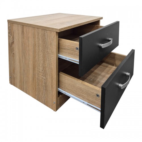 Κομοδίνο Athos pakoworld σε sonoma-ανθρακί απόχρωση 48x40x41.5εκ Υπνοδωμάτιο Κομοδίνο Athos pakoworld σε sonoma-ανθρακί απόχρωση 48x40x41.5εκ Υπνοδωμάτιο