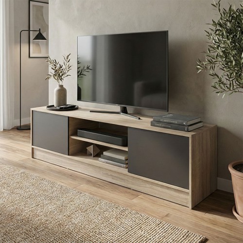 Έπιπλο τηλεόρασης Sasa pakoworld sonoma-ανθρακί 150x35x41.5εκ Σαλόνι Έπιπλο τηλεόρασης Sasa pakoworld sonoma-ανθρακί 150x35x41.5εκ Σαλόνι