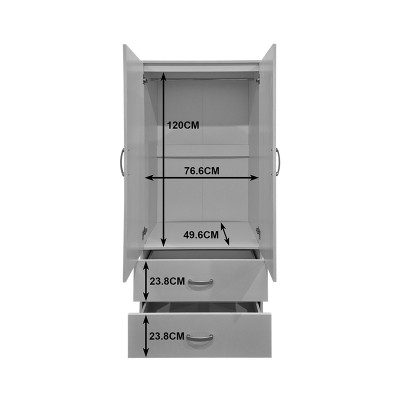 Ντουλάπα δίφυλλη με 2 συρτάρια Alvia pakoworld λευκή 80x51.5x180εκ Υπνοδωμάτιο Ντουλάπα δίφυλλη με 2 συρτάρια Alvia pakoworld λευκή 80x51.5x180εκ Υπνοδωμάτιο