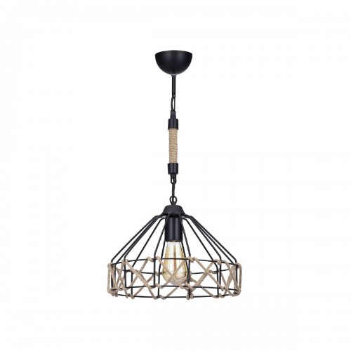 GloboStar® BEAMAX 201-0026 Μοντέρνο Κρεμαστό Φωτιστικό Πλέγμα Μονόφωτο 1 x E27 IP20 Μαύρο Μέταλλο με Μπεζ Σχοινί - Μ30 x Π30 x Υ70cm Διακόσμηση - Φως - Χαλιά GloboStar® BEAMAX 201-0026 Μοντέρνο Κρεμαστό Φωτιστικό Πλέγμα Μονόφωτο 1 x E27 IP20 Μαύρο Μέταλλο με Μπεζ Σχοινί - Μ30 x Π30 x Υ70cm Διακόσμηση - Φως - Χαλιά