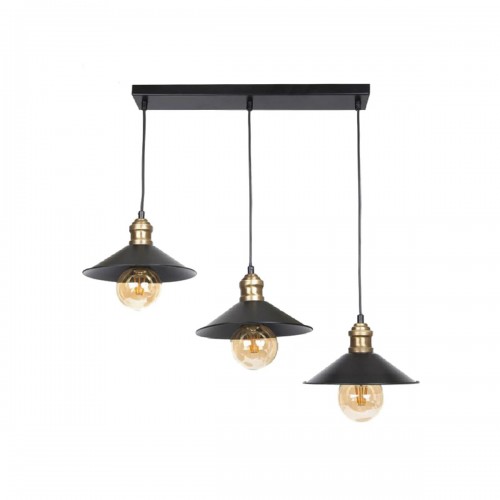GloboStar® LUCANA 201-0044 Vintage Κρεμαστό Φωτιστικό Ράγα Τριφωτο 3 x E27 IP20 Mεταλλικό Μαύρο - Μ50 x Π25 x Υ75cm Διακόσμηση - Φως - Χαλιά GloboStar® LUCANA 201-0044 Vintage Κρεμαστό Φωτιστικό Ράγα Τριφωτο 3 x E27 IP20 Mεταλλικό Μαύρο - Μ50 x Π25 x Υ75cm Διακόσμηση - Φως - Χαλιά