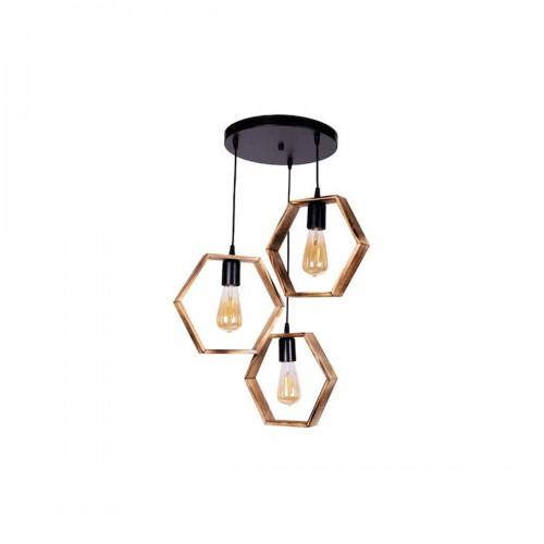 GloboStar® LUSTRO 201-0105 Vintage Κρεμαστό Φωτιστικό Φιγούρα Τρίφωτο 3 x E27 IP20 Μαύρο Μέταλλο με Καρυδί Ξύλο - Μ45 x Π45 x Υ70cm Διακόσμηση - Φως - Χαλιά GloboStar® LUSTRO 201-0105 Vintage Κρεμαστό Φωτιστικό Φιγούρα Τρίφωτο 3 x E27 IP20 Μαύρο Μέταλλο με Καρυδί Ξύλο - Μ45 x Π45 x Υ70cm Διακόσμηση - Φως - Χαλιά