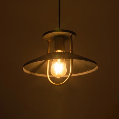 GloboStar® BILLA 203-0042 Vintage Κρεμαστό Φωτιστικό Καμπάνα Μονόφωτο 1 x E27 IP20 Μαύρο με Χρυσό Μέταλλο - M30.5 x Π30.5 x Υ70cm Διακόσμηση - Φως - Χαλιά