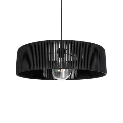 GLOBOSTAR® KYCLOS 203-0046 Boho Κρεμαστό Φωτιστικό Οροφής με Ντουί 1 x E27 AC 220-240V IP20 - Μαύρο - M55 x Π55 x Υ20cm