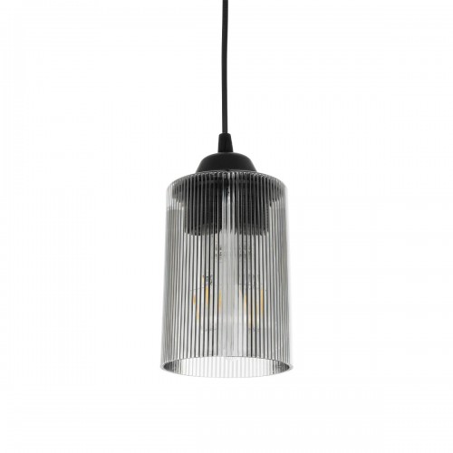 GloboStar® TORUS 203-0063 Μοντέρνο Κρεμαστό Φωτιστικό Καμπάνα Μονόφωτο 1 x E27 IP20 Μαύρο Πλαστικό - Μ10 x Π10 x Υ77cm Διακόσμηση - Φως - Χαλιά
