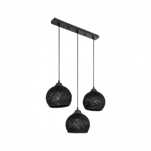 GloboStar® YASAM 203-0026 Vintage Κρεμαστό Φωτιστικό Σχοινί Τρίφωτο 3 x E27 IP20 Μαύρο Σχοινί - Μ55 x Π25 x Υ90cm Διακόσμηση - Φως - Χαλιά