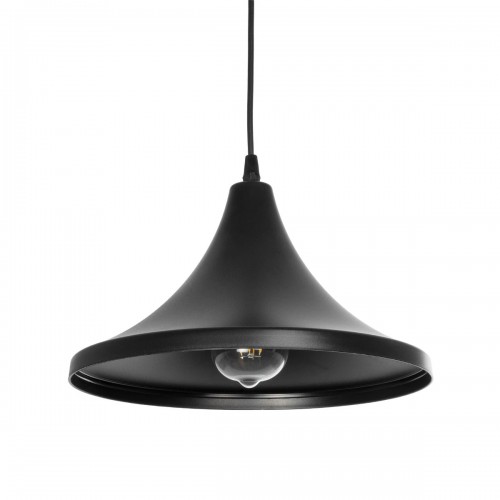 GloboStar® BELFRY 203-0078 Μοντέρνο Κρεμαστό Φωτιστικό Καμπάνα Μονόφωτο 1 x E27 IP20 Μαύρο Πλαστικό - Μ29.5 x Π29.5 x Υ90cm Διακόσμηση - Φως - Χαλιά