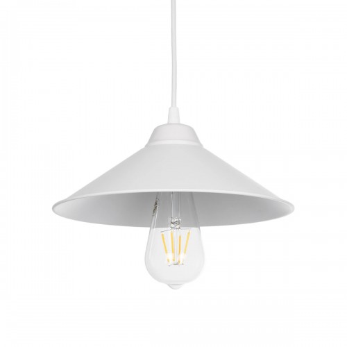 GloboStar® FONTE 203-0081 Μοντέρνο Κρεμαστό Φωτιστικό Καμπάνα Μονόφωτο 1 x E27 IP20 Λευκό Πλαστικό - Μ25 x Π25 x Υ90cm Διακόσμηση - Φως - Χαλιά