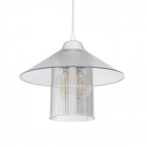 GloboStar® Promo 203-0088 Μοντέρνο Κρεμαστό Φωτιστικό Καμπάνα Μονόφωτο 1 x E27 IP20 Λευκό Πλαστικό - Μ25.5 x Π25.5 x Υ90cm Διακόσμηση - Φως - Χαλιά