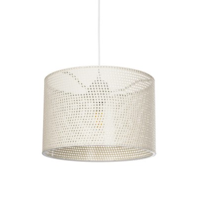 GLOBOSTAR® CLAIRIE 203-0137 Μοντέρνο Κρεμαστό Φωτιστικό Οροφής με Ντουί 1 x E27 AC 220-240V IP20 - Μπεζ - Μ30 x Π30 x Υ22cm
