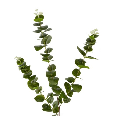GloboStar® Artificial Garden EUCALYPTUS BRANCH 20484 Τεχνητό Διακοσμητικό Κλαδί Ευκάλυπτου Πράσινο Π30 x Μ30 x Υ80m Διακόσμηση - Φως - Χαλιά