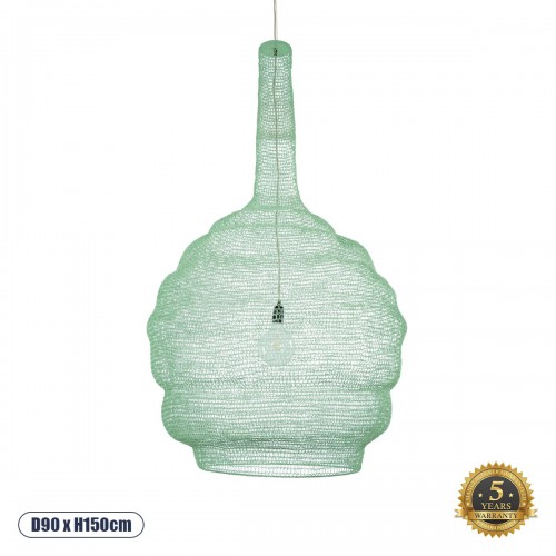 GloboStar® KENTUCKY 01888 Vintage Κρεμαστό Φωτιστικό Οροφής Μονόφωτο 1 x E27 AC220-240V IP20 - Φ90 x Υ110cm - Τιρκουάζ Μεταλλικό Πλέγμα Διακόσμηση - Φως - Χαλιά GloboStar® KENTUCKY 01888 Vintage Κρεμαστό Φωτιστικό Οροφής Μονόφωτο 1 x E27 AC220-240V IP20 - Φ90 x Υ110cm - Τιρκουάζ Μεταλλικό Πλέγμα Διακόσμηση - Φως - Χαλιά