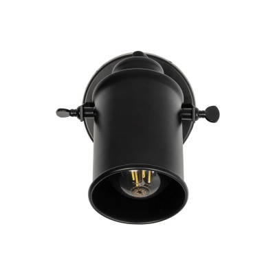 GloboStar® JAKE 00948 Μοντέρνο Φωτιστικό Τοίχου Απλίκα Μονόφωτο Μαύρο Μεταλλικό Φ9 x Μ15 x Π21 x Y16cm Διακόσμηση - Φωτισμός - Χαλιά