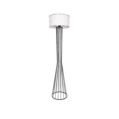 GLOBOSTAR® NOVA 201-0036 Μοντέρνο Επιδαπέδιο Φωτιστικό με Ντουί 1 x E27 AC 220-240V IP20 - Μαύρο & Λευκό - Μ36 x Π36 x Υ148cm