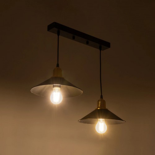 GloboStar® LUCANA 201-00043 Vintage Κρεμαστό Φωτιστικό Ράγα Vintage Δίφωτο 2 x E27 IP20 Mεταλλικό Μαύρο - Μ40 x Π25 x Υ75cm Διακόσμηση - Φως - Χαλιά GloboStar® LUCANA 201-00043 Vintage Κρεμαστό Φωτιστικό Ράγα Vintage Δίφωτο 2 x E27 IP20 Mεταλλικό Μαύρο - Μ40 x Π25 x Υ75cm Διακόσμηση - Φως - Χαλιά