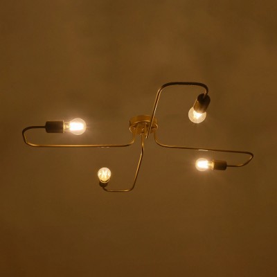 GloboStar® MOORNA 201-0065 Vintage Οροφής Πλέγμα Πολύφωτο 4 x E27 IP20 Χρυσό Μέταλλο - Μ50 x Π50 x Υ15cm Διακόσμηση - Φως - Χαλιά GloboStar® MOORNA 201-0065 Vintage Οροφής Πλέγμα Πολύφωτο 4 x E27 IP20 Χρυσό Μέταλλο - Μ50 x Π50 x Υ15cm Διακόσμηση - Φως - Χαλιά