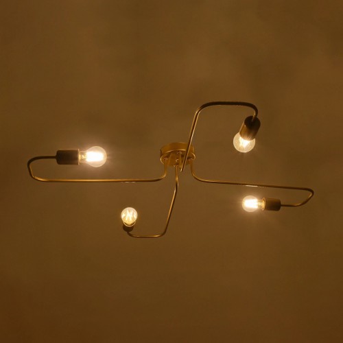 GloboStar® MOORNA 201-0065 Vintage Οροφής Πλέγμα Πολύφωτο 4 x E27 IP20 Χρυσό Μέταλλο - Μ50 x Π50 x Υ15cm Διακόσμηση - Φως - Χαλιά GloboStar® MOORNA 201-0065 Vintage Οροφής Πλέγμα Πολύφωτο 4 x E27 IP20 Χρυσό Μέταλλο - Μ50 x Π50 x Υ15cm Διακόσμηση - Φως - Χαλιά