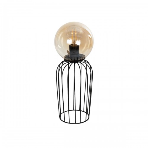 GloboStar® ZENITH 201-0094 Vintage Επιτραπέζιο Φωτιστικό Μπάλα Μονόφωτο 1 x E27 IP20 Μαύρο Μέταλλο με Μελί Γυαλί - Μ16 x Π16 x Υ46cm Διακόσμηση - Φως - Χαλιά