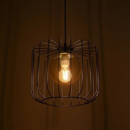 GloboStar® FLAMIA 201-0099 Vintage Κρεμαστό Φωτιστικό Πλέγμα Μονόφωτο 1 x E27 IP20 Μαύρο Μέταλλο με Μπεζ Σχοινί - Μ25 x Π25 x Υ80cm Διακόσμηση - Φως - Χαλιά GloboStar® FLAMIA 201-0099 Vintage Κρεμαστό Φωτιστικό Πλέγμα Μονόφωτο 1 x E27 IP20 Μαύρο Μέταλλο με Μπεζ Σχοινί - Μ25 x Π25 x Υ80cm Διακόσμηση - Φως - Χαλιά