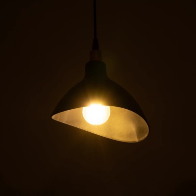 GloboStar® RIVE 203-0143 Μοντέρνο Κρεμαστό Φωτιστικό Καμπάνα Μονόφωτο 1 x E27 IP20 Μάυρο με Χρυσό Πλαστικό - Μ22 x Π22 x Υ83cm Διακόσμηση - Φως - Χαλιά