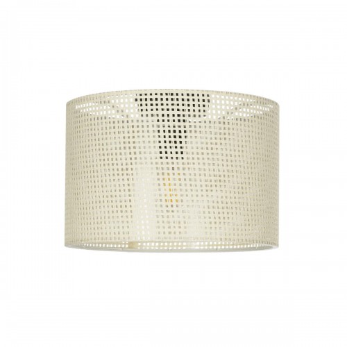 GloboStar® CILIO 203-0150 Μοντέρνο Φωτιστικό Οροφής Καπέλο Μονόφωτο 1 x E27 IP20 Λευκό Διάτρητο Ύφασμα - Μ30 x Π30 x Υ21cm Διακόσμηση - Φως - Χαλιά