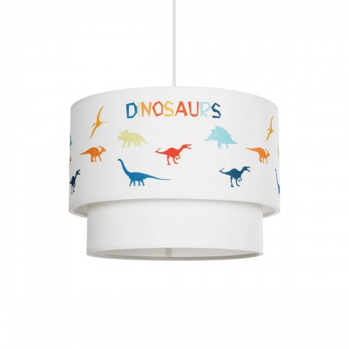 GloboStar® DINO 204-0006 Παιδικό Κρεμαστό Φωτιστικό Φιγούρα Μονόφωτο 1 x E27 IP20 Λευκό & Mπλε Ύφασμα - Μ30 x Π30 x Υ70cm Διακόσμηση - Φως - Χαλιά