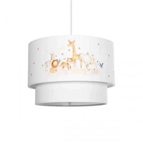 GloboStar® GIRAFFE 204-0007 Παιδικό Κρεμαστό Φωτιστικό Φιγούρα Μονόφωτο 1 x E27 IP20 Λευκό Ύφασμα - Μ30 x Π30 x Υ70cm Διακόσμηση - Φως - Χαλιά