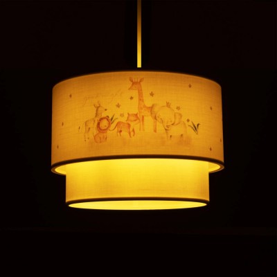 GloboStar® GIRAFFE 204-0007 Παιδικό Κρεμαστό Φωτιστικό Φιγούρα Μονόφωτο 1 x E27 IP20 Λευκό Ύφασμα - Μ30 x Π30 x Υ70cm Διακόσμηση - Φως - Χαλιά