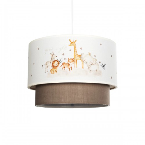 GloboStar® GIRAFFE 204-0008 Παιδικό Κρεμαστό Φωτιστικό Φιγούρα Μονόφωτο 1 x E27 IP20 Λευκό & Γκρι Ύφασμα - Μ30 x Π30 x Υ70cm Διακόσμηση - Φως - Χαλιά