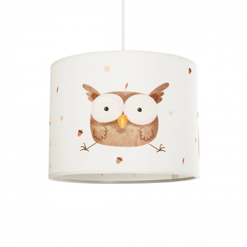 GloboStar® OWL 204-0017 Παιδικό Κρεμαστό Φωτιστικό Φιγούρα Μονόφωτο 1 x E27 IP20 Λευκό Ύφασμα - Μ28 x Π28 x Υ70cm Διακόσμηση - Φως - Χαλιά