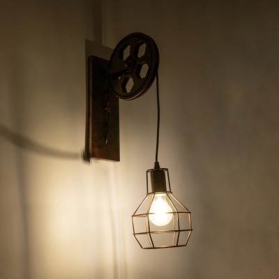 GloboStar® RYDON 01216 Vintage Industrial Φωτιστικό Τοίχου Απλίκα Μονόφωτο Καφέ Σκουριά Μεταλλικό Πλέγμα Φ15 x Μ24 x Π15 x Υ70cm Διακόσμηση - Φωτισμός - Χαλιά GloboStar® RYDON 01216 Vintage Industrial Φωτιστικό Τοίχου Απλίκα Μονόφωτο Καφέ Σκουριά Μεταλλικό Πλέγμα Φ15 x Μ24 x Π15 x Υ70cm Διακόσμηση - Φωτισμός - Χαλιά