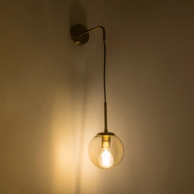 GloboStar® MADISON 01427 Μοντέρνο Φωτιστικό Τοίχου Απλίκα Μονόφωτο Χρυσό με Μελί Γυαλί Φ15 x Y54cm Διακόσμηση - Φωτισμός - Χαλιά GloboStar® MADISON 01427 Μοντέρνο Φωτιστικό Τοίχου Απλίκα Μονόφωτο Χρυσό με Μελί Γυαλί Φ15 x Y54cm Διακόσμηση - Φωτισμός - Χαλιά