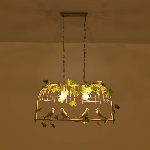 GloboStar® ESSENCE 01644 Vintage Industrial Κρεμαστό Φωτιστικό Οροφής Δίφωτο 2 x E27 Λευκό Μεταλλικό Πλέγμα Μ73.6 x Π37.5 x Y38cm Διακόσμηση - Φωτισμός - Χαλιά GloboStar® ESSENCE 01644 Vintage Industrial Κρεμαστό Φωτιστικό Οροφής Δίφωτο 2 x E27 Λευκό Μεταλλικό Πλέγμα Μ73.6 x Π37.5 x Y38cm Διακόσμηση - Φωτισμός - Χαλιά