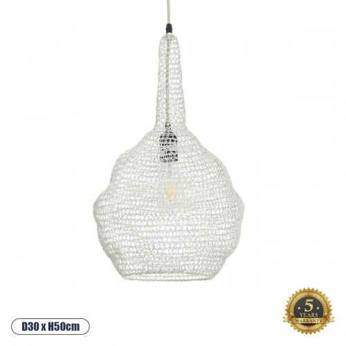 GloboStar® KENTUCKY 01880 Vintage Κρεμαστό Φωτιστικό Οροφής Μονόφωτο 1 x E27 AC220-240V IP20 - Φ30 x Υ50cm - Μπεζ Εκρού Μεταλλικό Πλέγμα - 5 Χρόνια Εγγύηση Διακόσμηση - Φως - Χαλιά GloboStar® KENTUCKY 01880 Vintage Κρεμαστό Φωτιστικό Οροφής Μονόφωτο 1 x E27 AC220-240V IP20 - Φ30 x Υ50cm - Μπεζ Εκρού Μεταλλικό Πλέγμα - 5 Χρόνια Εγγύηση Διακόσμηση - Φως - Χαλιά