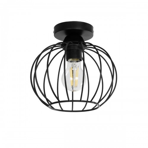 GLOBOSTAR® BITUIN 201-0116 Μοντέρνο Φωτιστικό Οροφής με Ντουί 1 x E27 AC 220-240V IP20 - Μαύρο - Μ21 x Π21 x Υ18cm Διακόσμηση - Φως - Χαλιά