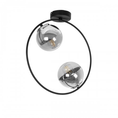 GLOBOSTAR® CITY 202-0040 MODERN CEILING BALL LIGHT 2 X E27 IP20 BLACK METAL WITH CLEAR GLASS - L45 X W15 X H55CM Διακόσμηση - Φως - Χαλιά GLOBOSTAR® CITY 202-0040 MODERN CEILING BALL LIGHT 2 X E27 IP20 BLACK METAL WITH CLEAR GLASS - L45 X W15 X H55CM Διακόσμηση - Φως - Χαλιά